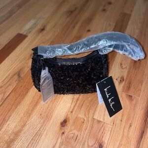 Nicole Miller Black Sequin Shoulder Bag